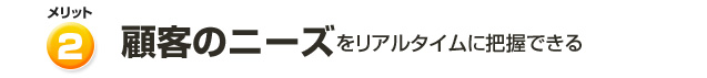 顧客のニーズをリアルタイムに把握できる